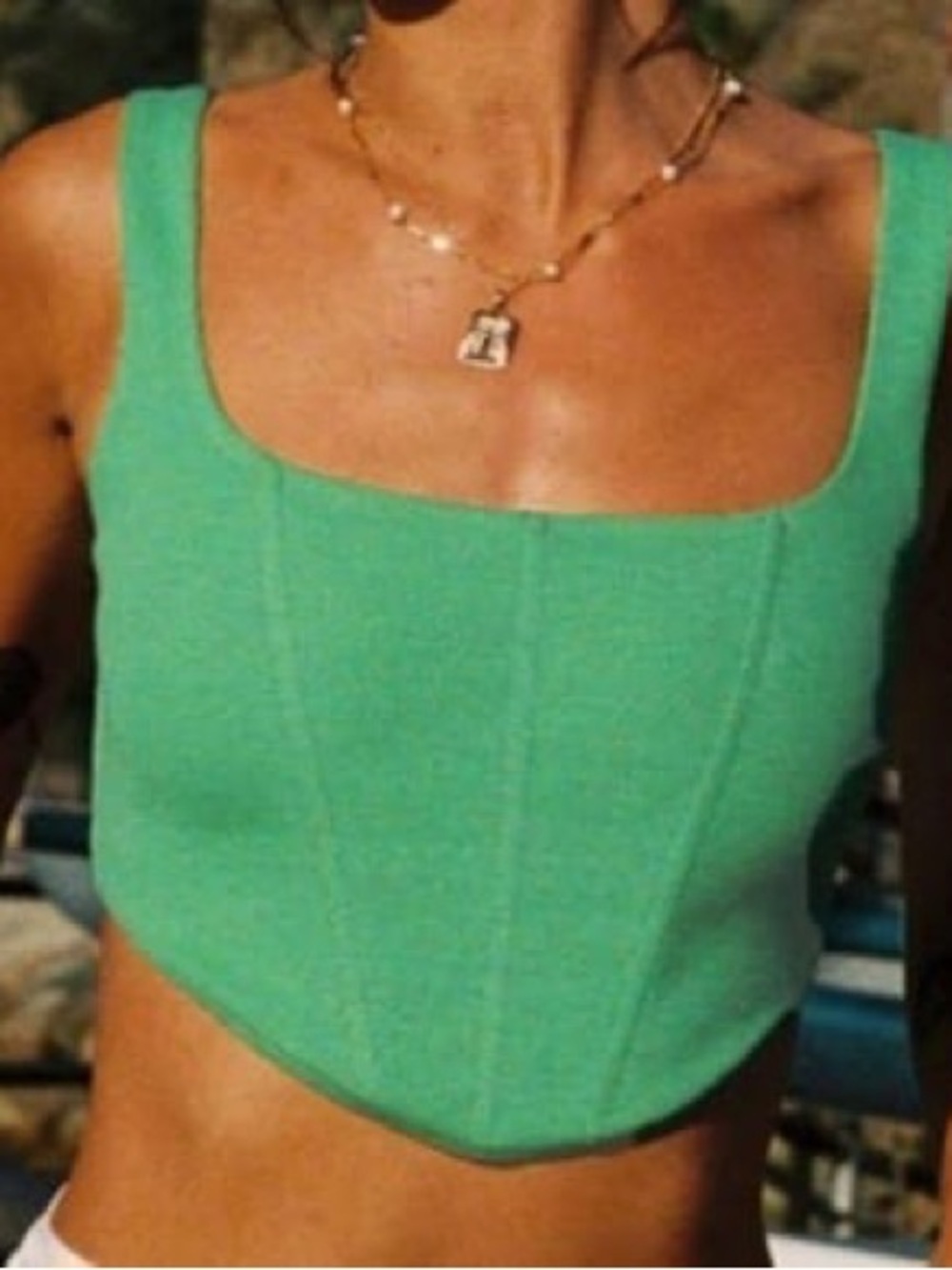 Princess Polly Mint Square-Neck Crop Top